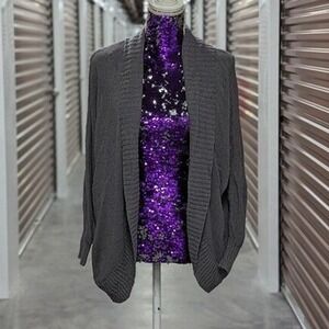 Dark‎ Academia Quiet Luxury Gray Oversized Cocoon Cardigan Sweater Guess XS/S